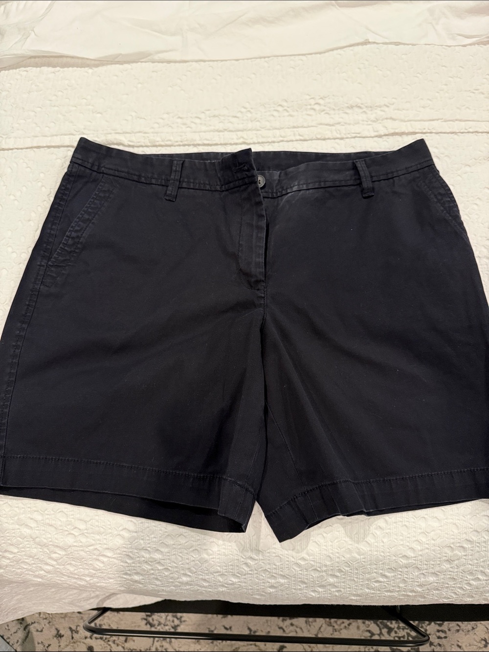 Talbots Black Cotton Chino Bermuda Shorts